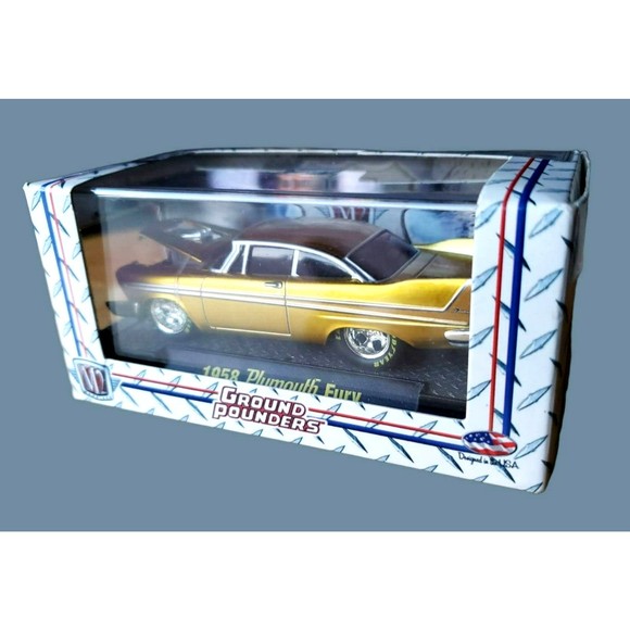 2009 M2 Machines 1958 Plymouth Fury Ground Pounders Release 01 1:64 Gold 09-06 - Picture 3 of 10